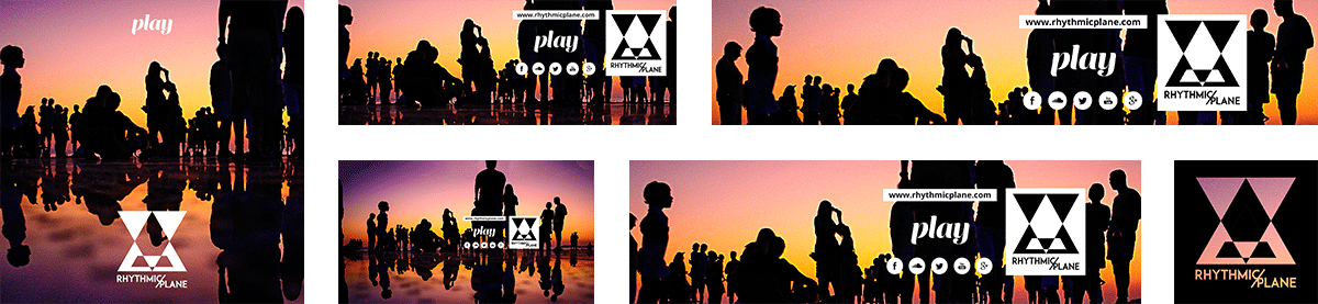 A series of images showing silhouettes of people at sunset.