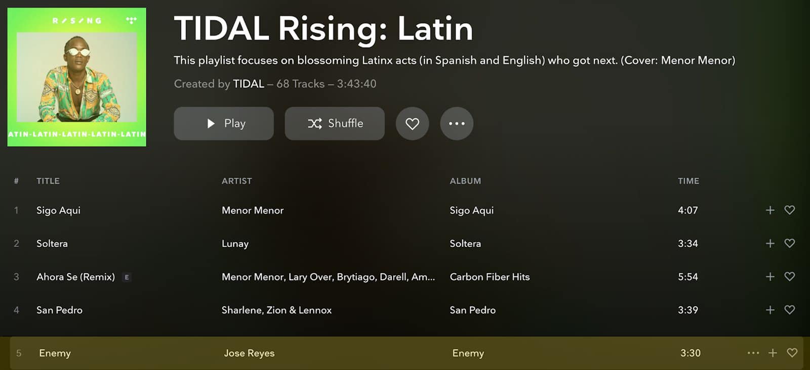 tidal rising latin Playlist