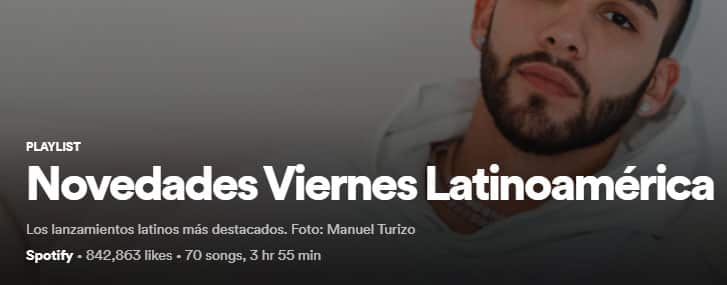 Novedades Viernes Latinoamerica playlist