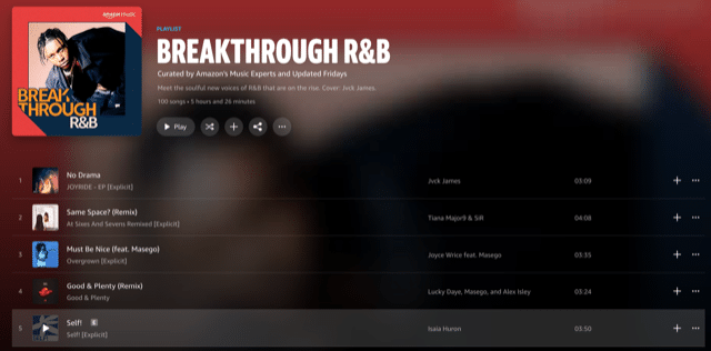 Breakthrough r&b playlist