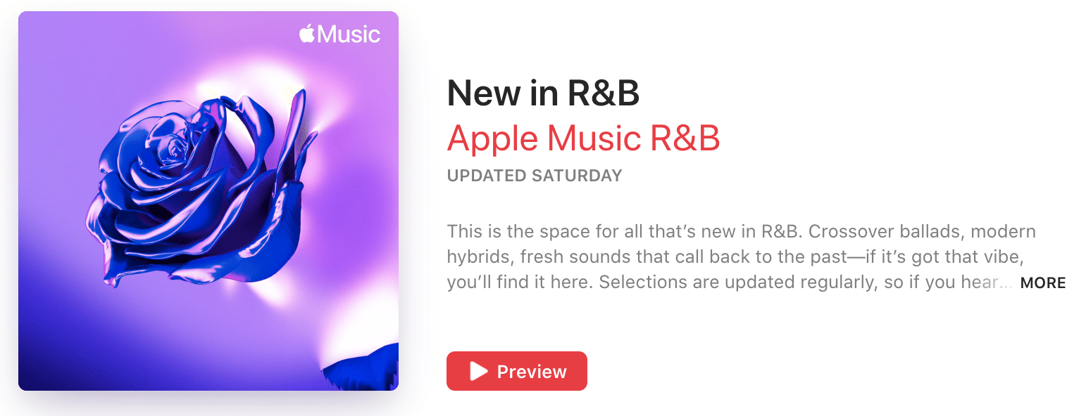 Apple New in R_B playlist