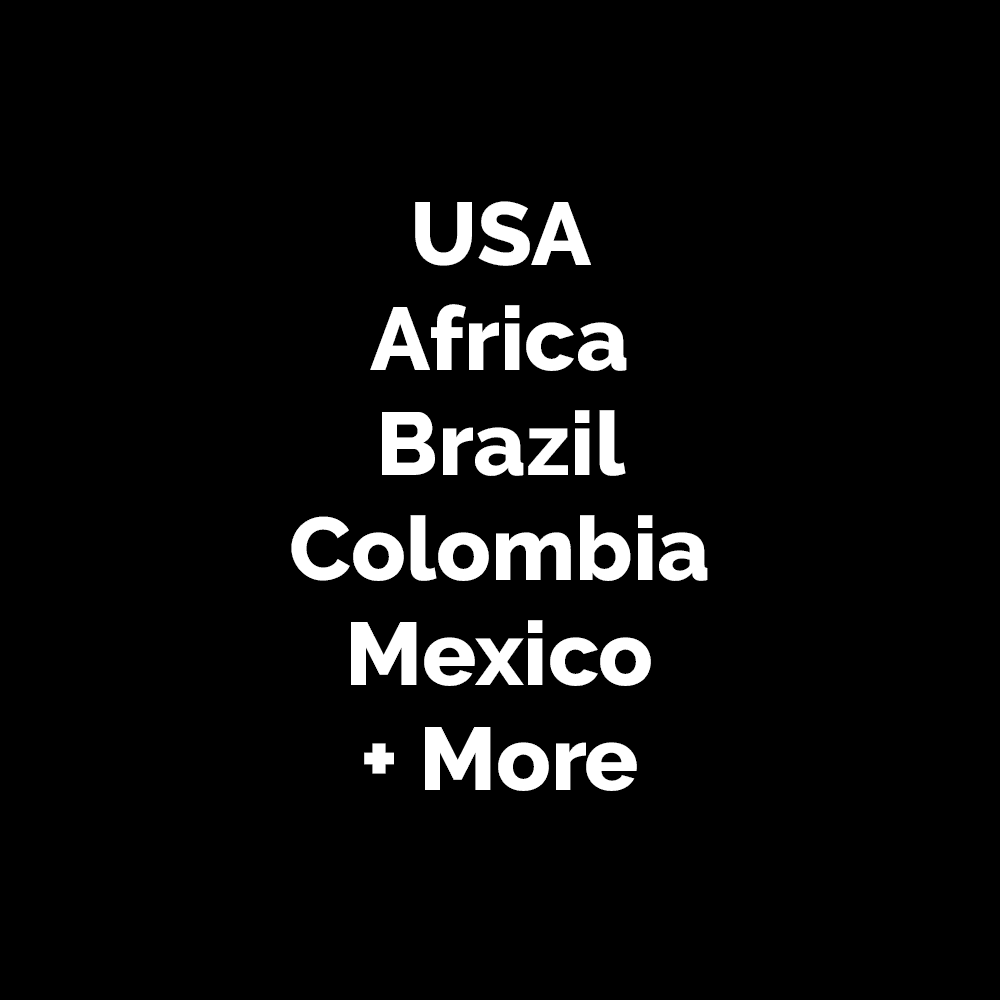 A black background with the words usa, brazil, colombia, mexico and more.