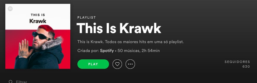 Krawk Spotify Placement