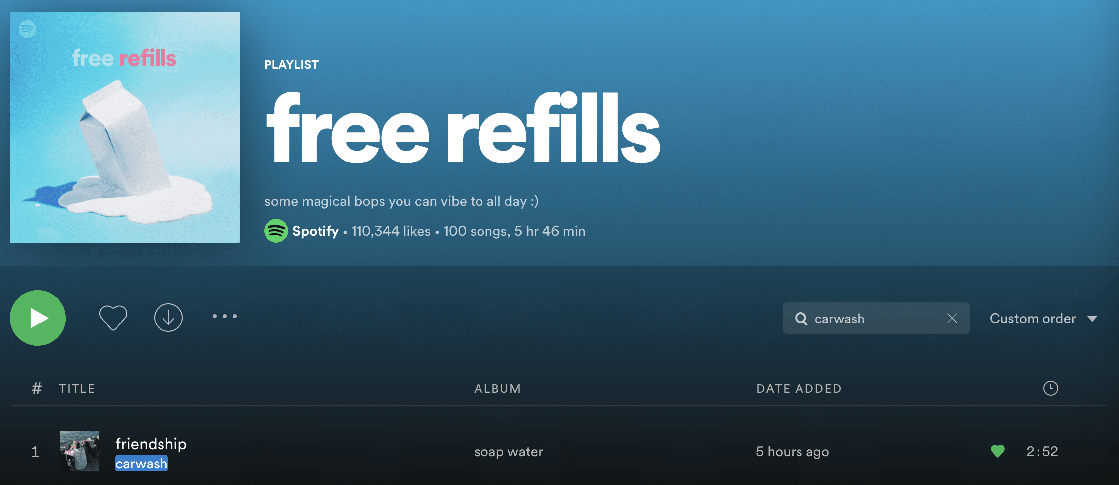 free refills playlist
