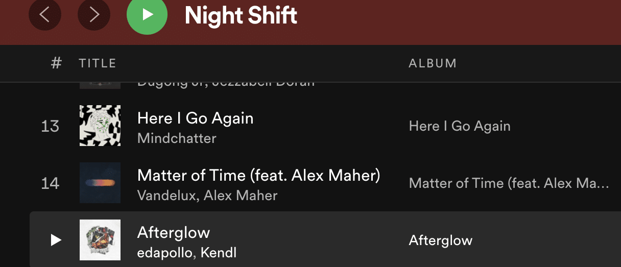 night shift playlist