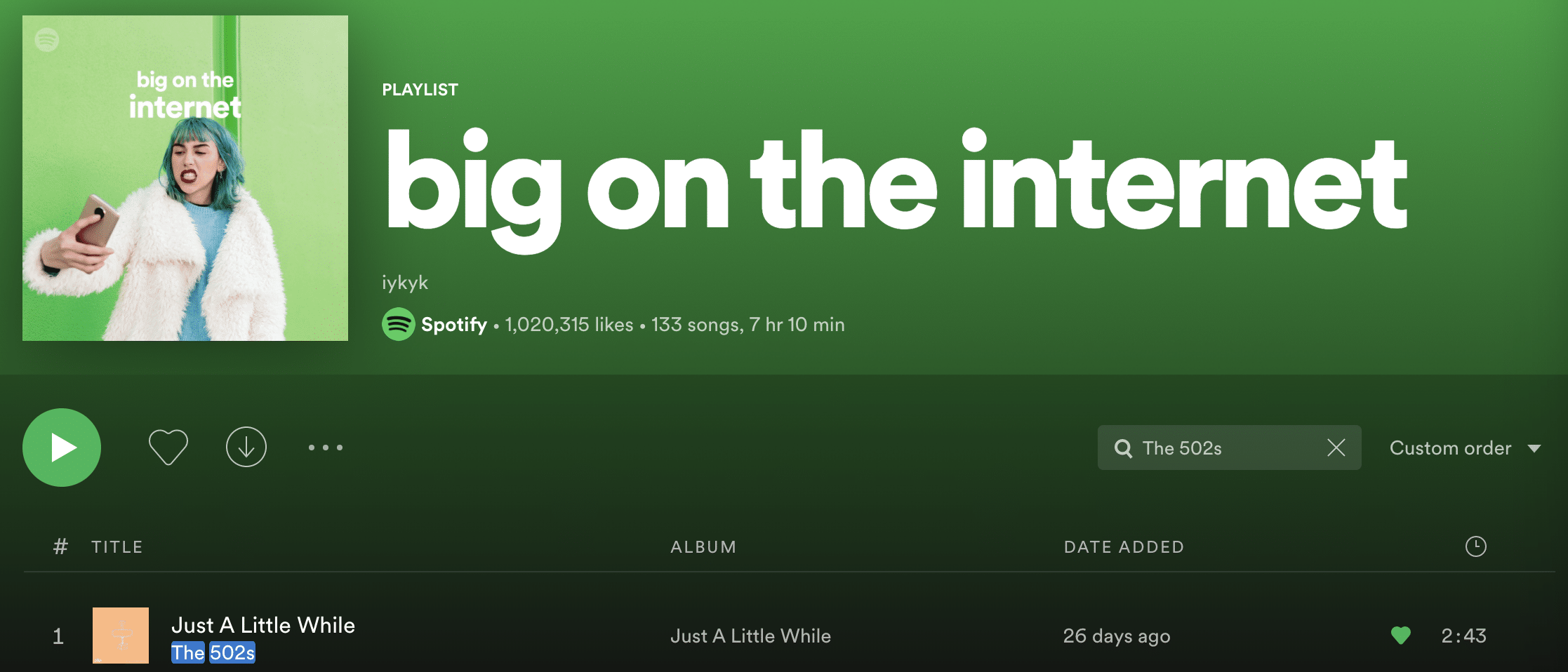 big on internet playlist