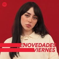 A woman in a white shirt with a red background and the words'novedades virenes'.