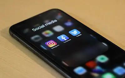 cellphone showing social media apps