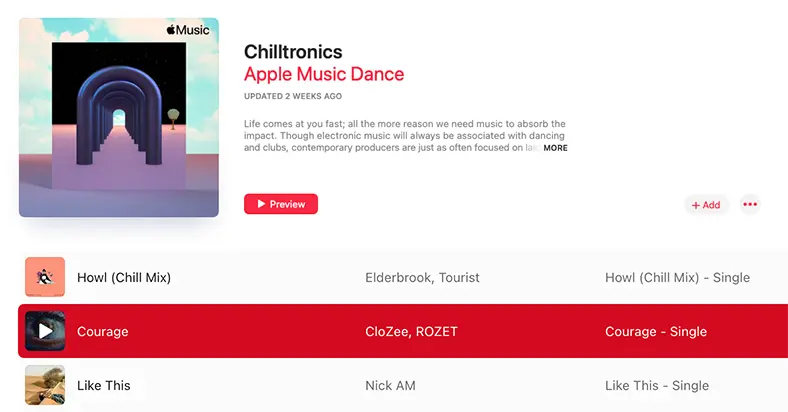 Apple Chilltronics Playlist