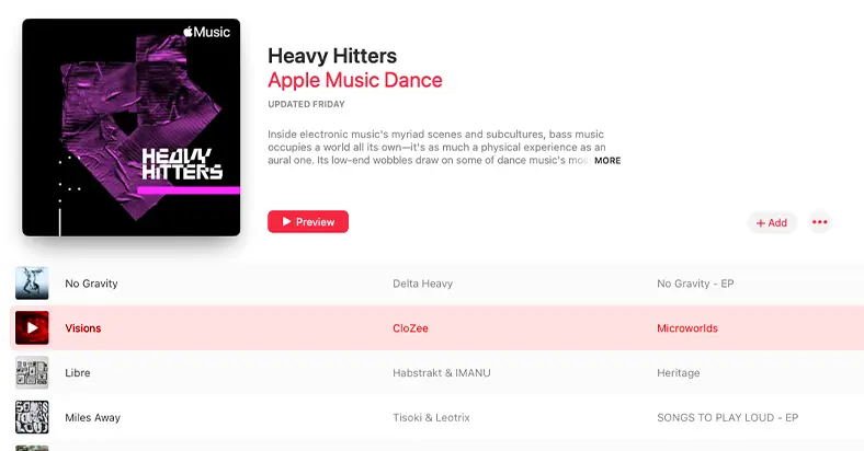 Apple Heavy Hitters Playlists