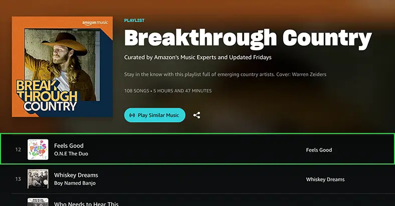 ONE The Duo Amazon Music Breakthrough Country playlist pickup