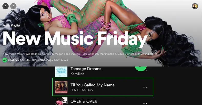 ONE The Duo Spotify New Music Friday playlist pickup