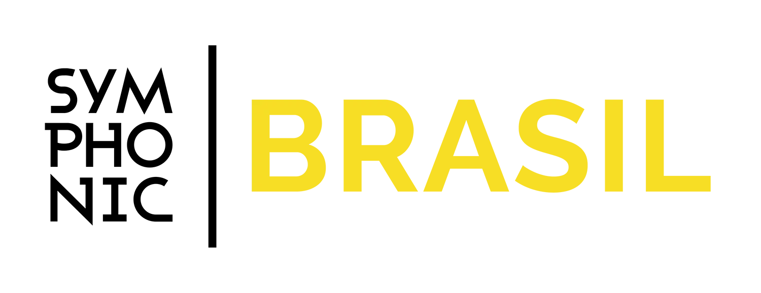 A yellow and black logo that says Symphonic Brasil