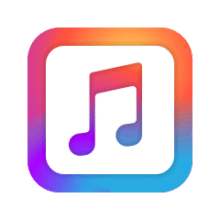 Get your music on a colorful Apple Music icon against a black background.