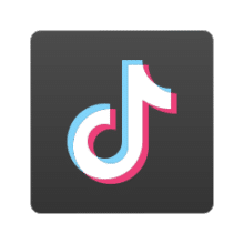 The TikTok logo on a black background, showcasing its association with music on Spotify.