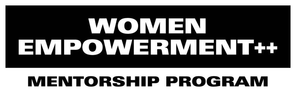 A black and white mentorship program logo.