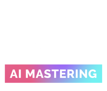 A gradient rectangle with the partially visible text “AI MASTE” in bold white font, set against a white background, evokes themes of innovation and modern video distribution.