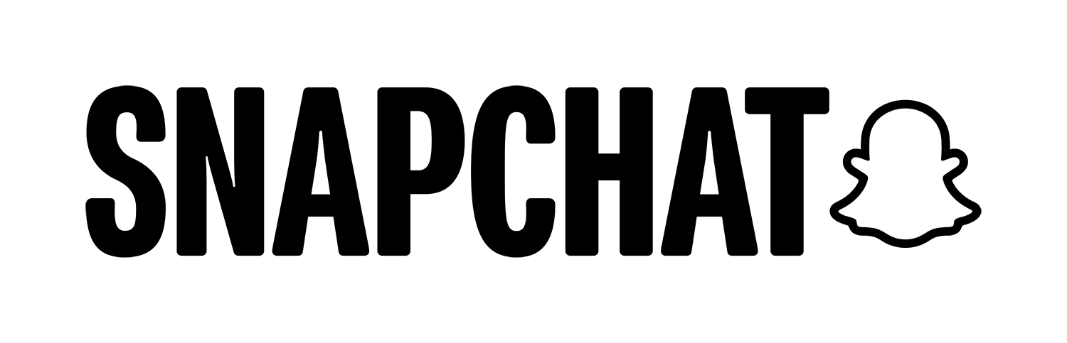 Snapchat logo featuring the word "Snapchat" in bold black letters, with a white ghost icon outlined in black on the right side—perfect for brands exploring music distribution.