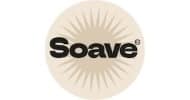 The word "Soave" in bold black letters over a beige circular background with a sunburst pattern, evoking the look of classic music industry guides.