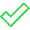 A large green checkmark symbol on a light gray background, perfect for highlighting achievements or About Symphonic sections.