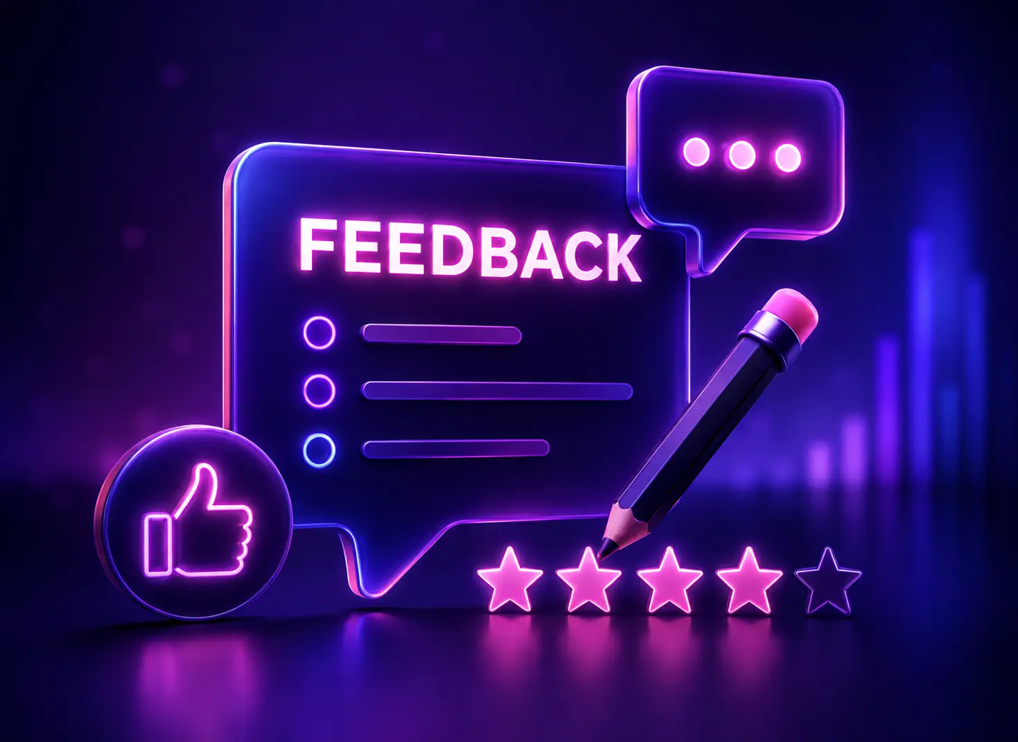 Neon feedback illustration